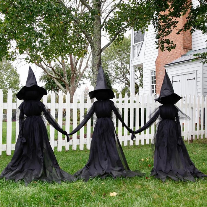 🔥Last Day 49% OFF🎃2025 Halloween Sale 🧙♀️Lighted Halloween Witch Stakes VNP 2pc