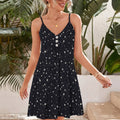 Constellation Star Spaghetti Strap Summer Dress | Sleeveless V Neck Mini Dress | Sundress