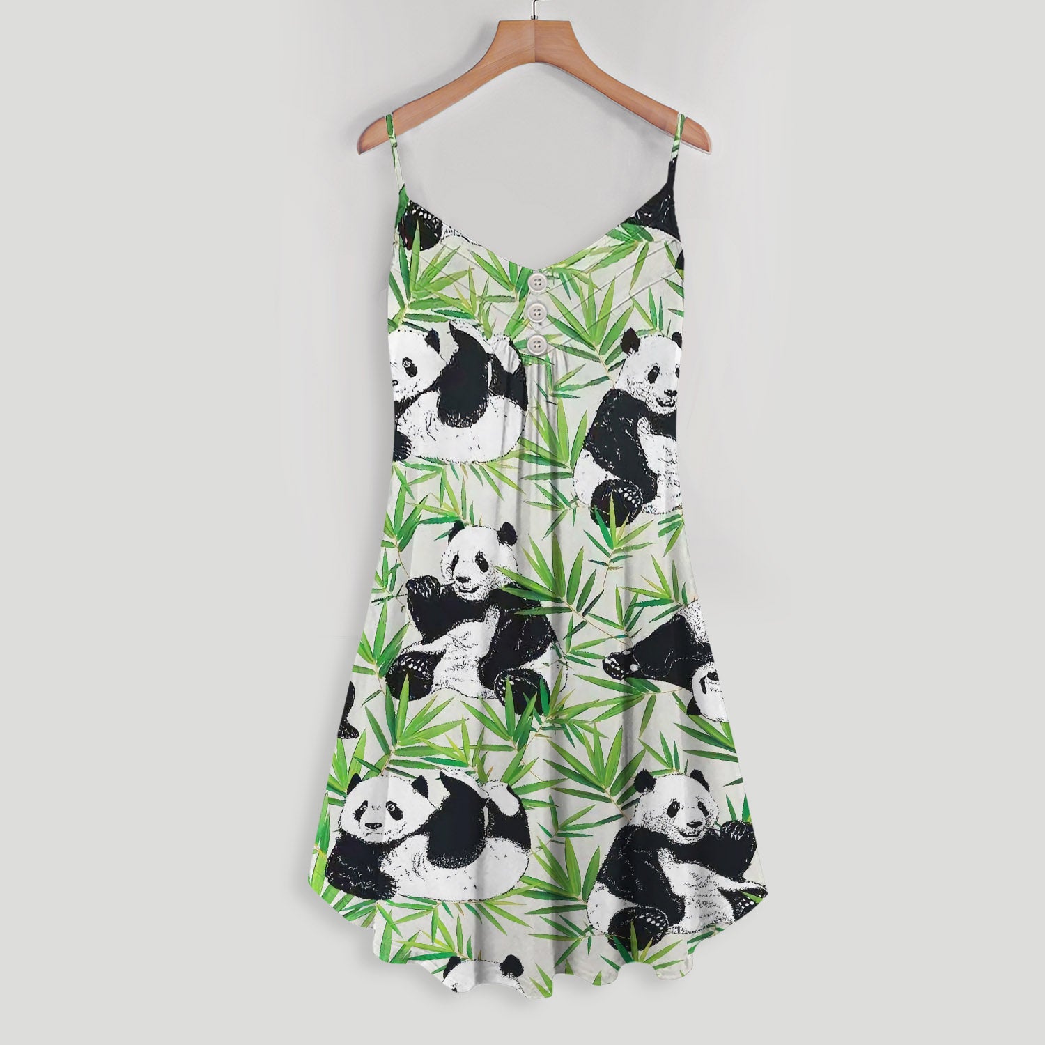 Panda Spaghetti Strap Summer Dress | Sleeveless V Neck Mini Dress | Sundress